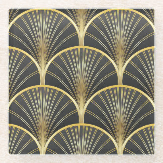 Art Deco geometrische textuur illustratie Glazen Onderzetter