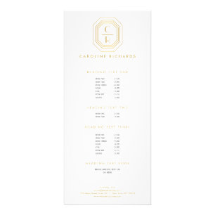 Art Deco Gestapeld monogram Logo goud/wit Reclamekaart