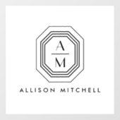 Art Deco Gestapeld Monogram Logo Raamsticker (Vel)