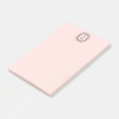 Art Deco Gestapelde monogram Logo op roze Post-it® Notes (Schuin)