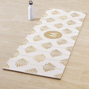 Art-Deco gestileerd bladpatroon Yogamat