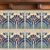 Art Deco gestileerde zonnestraal boomtegel Tegeltje