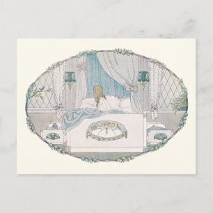 Art Deco Girl en Robin door H. Willebeek Le Mair Briefkaart