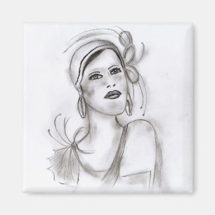 Art Deco Girl Magneet