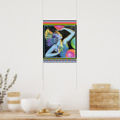 Art Deco  Girl Poster (Keuken)