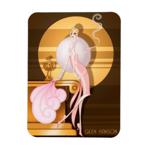 "Art Déco Girl" Premium Flex Magnet par Glen Hanso