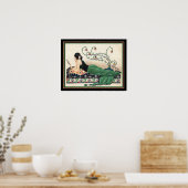 Art Déco "Girl With Mirror" Imprimer -16x20 (Cuisine)