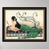 Art Déco "Girl With Mirror" Imprimer -16x20 (Devant)