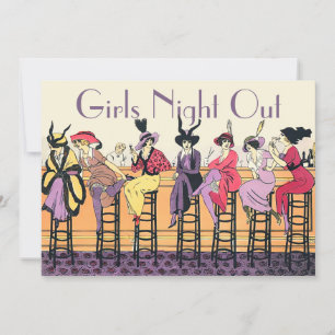 Art Deco Girls Uitnodiging voor een avondje uit