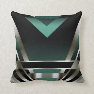 Art Deco Glam Nouveau   blauwgroen Kussen