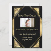 Art Deco Glam  Save the Dates Kaart (Voorkant)