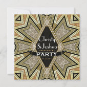 Art Déco Glam Sparkle Engagement Party Invitation (Devant)