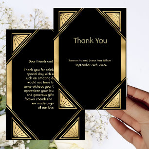 Art Deco Glam Vintage Dank u Kaart