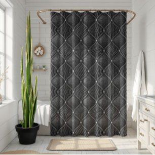 Art Deco Glam Zwart Patroon Douchegordijn