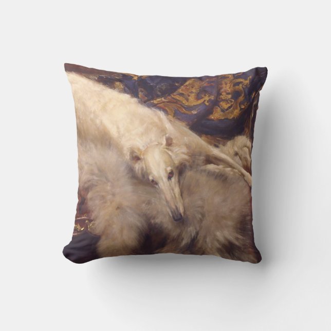 Art Deco Glamor Borzoi Pillow Kussen (Voorkant)