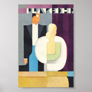 Art déco Glamor Couple Poster vintage