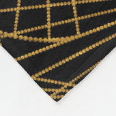Art Deco Glamour: Gouden Fan. Fleece Deken (Hoek)
