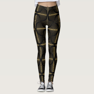 Art Deco Glamour: Gouden Motieven Leggings