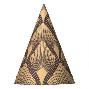 Art Deco Glamour: Gouden Schalen. Feesthoedjes