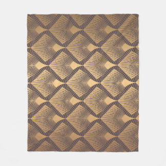 Art Deco Glamour: Gouden Schalen. Fleece Deken