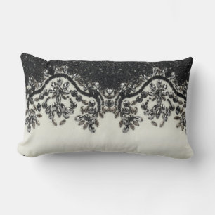 Art Deco Glamoureuze  Mode Black White Fl Kussen
