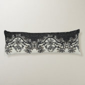 Art Deco Glamoureuze Mode Black White Fl Lichaamskussen (Achterkant)