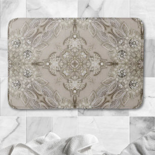 Art Deco Glamoureuze  Mode Grijze beige Badmat