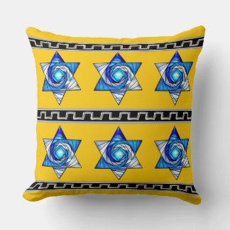 Art Deco Glas in lood Magen David Stripes Kussen