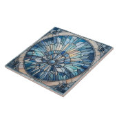 Art Deco Glas in lood Mozaïek Schelp Tegeltje (Zijkant)