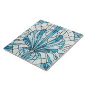 Art Deco Glas in lood Mozaïek Schelp Tegeltje (Zijkant)