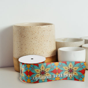 Art Deco Glass Tegels in Blauw & Rood - voeg geleg Lint