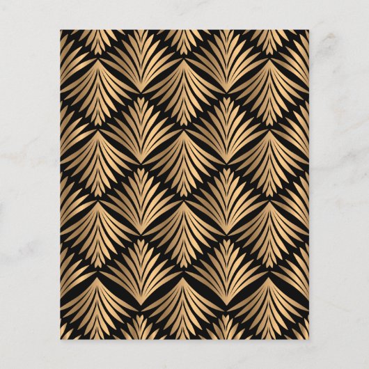 Art Déco Gold Black Great Gatsby Menu Mariage (Dos)