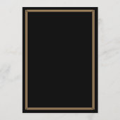 Art Déco Gold Black Great Gatsby Menu Mariage (Dos)