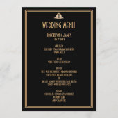 Art Déco Gold Black Great Gatsby Menu Mariage (Devant)