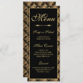 Art Deco Gold Black - Great Gatsby Wedding Menu Kaart (Voorkant / Achterkant)