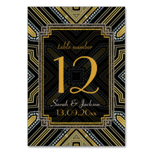 Art Deco Gold Black Guest Names Kaart