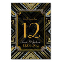 Art Deco Gold Black Guest Names