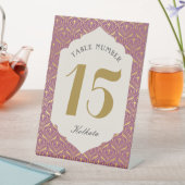 Art Deco Gold Bloementafel Nummer en naam Reclamebord Met Voetstuk (Insitu)