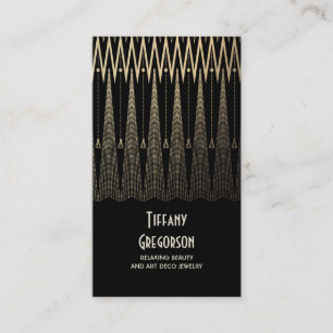 Art Deco Gold en Black Gatsby Chic Visitekaartje