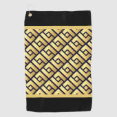 Art Deco Gold en Black Golfhanddoek (Voorkant)