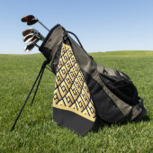 Art Deco Gold en Black Golfhanddoek (Groen)