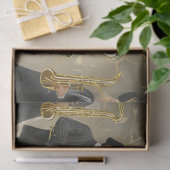 Art Deco Gold en Black Jazz Band Tissuepapier (Geschenk)