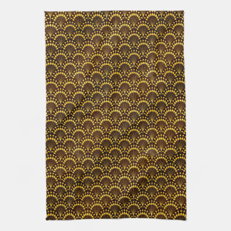 Art Deco Gold Fan Pattern Theedoek