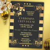 Art Déco Gold Gatsby Noël Vacances Invitation