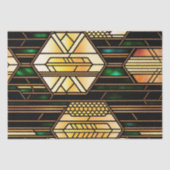 Art Deco Gold Glas in lood Tissuepapier (Voorkant)