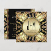 Art Deco Gold Glow Dinner Party Invitation Kaart (Voorkant / Achterkant)