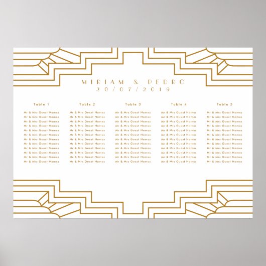 Art Déco Gold Ironwork Siege Chart Paysage (Devant)