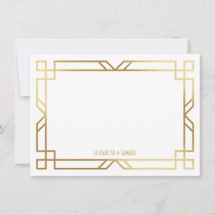Art Deco Gold Lijst - Speciaal papier Notitiekaartje