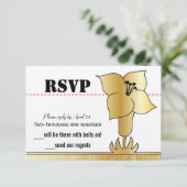 Art Deco Gold Lily Modern Typography Wedding (Staand voorkant)