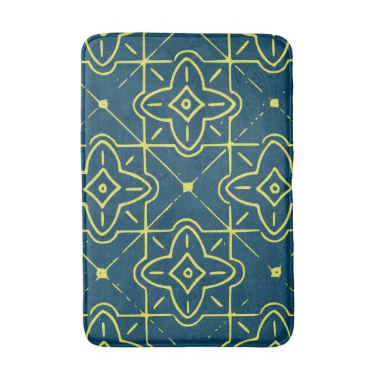 Art Deco Gold op marinesblauw design bath Mat (Voorkant Verticaal)